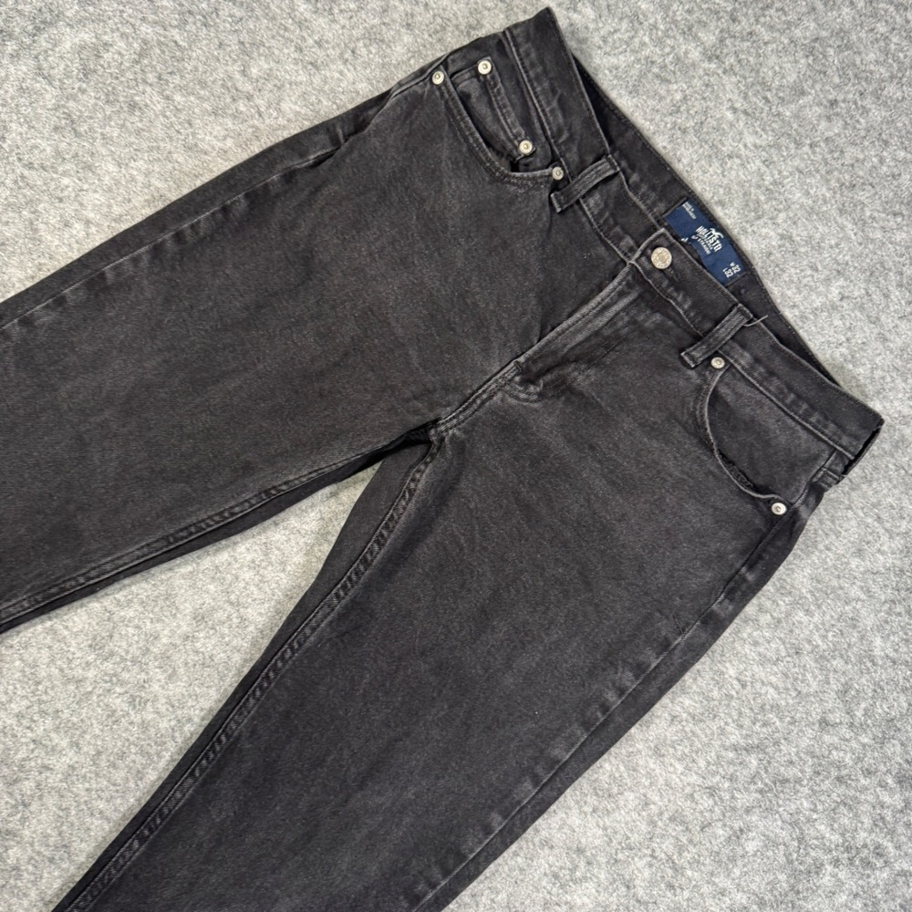 Hollister Slim Straight Jeans Mens 32x32 Black Washed Denim Stretch Pants